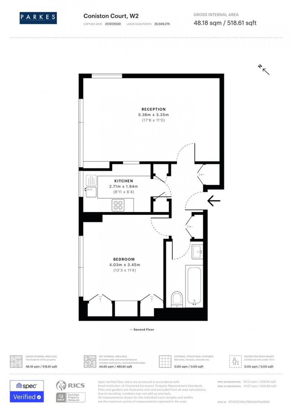 Floorplan for Kendal Street, St George Fields, London