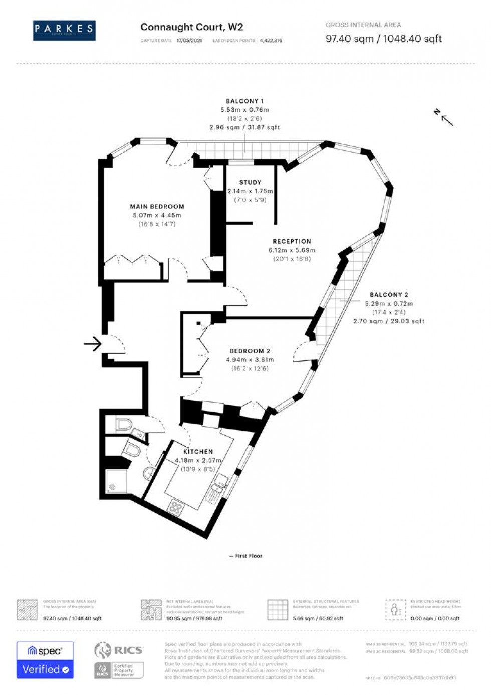 Floorplan for Connaught Street, London