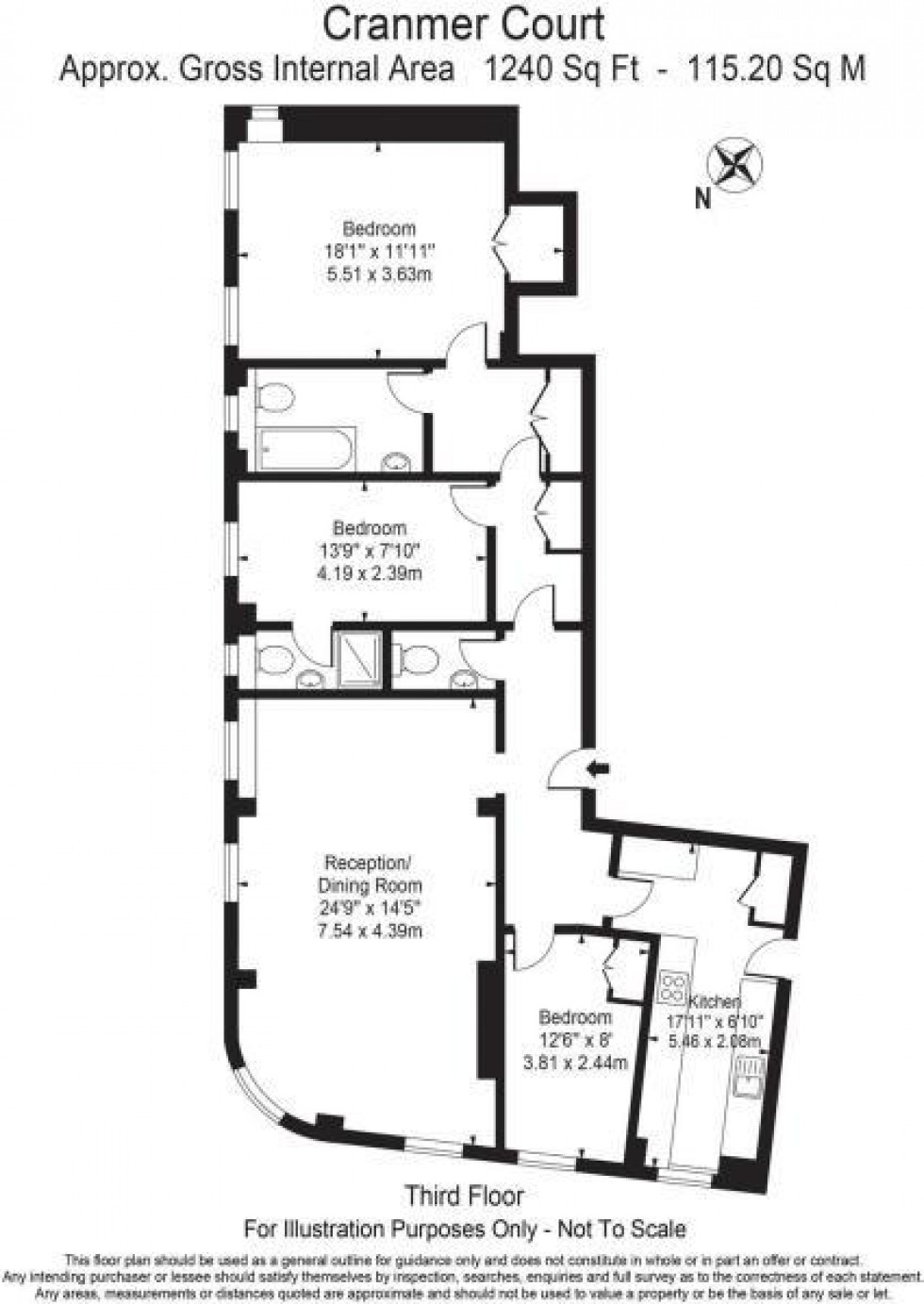Floorplan for Whiteheads Grove, London