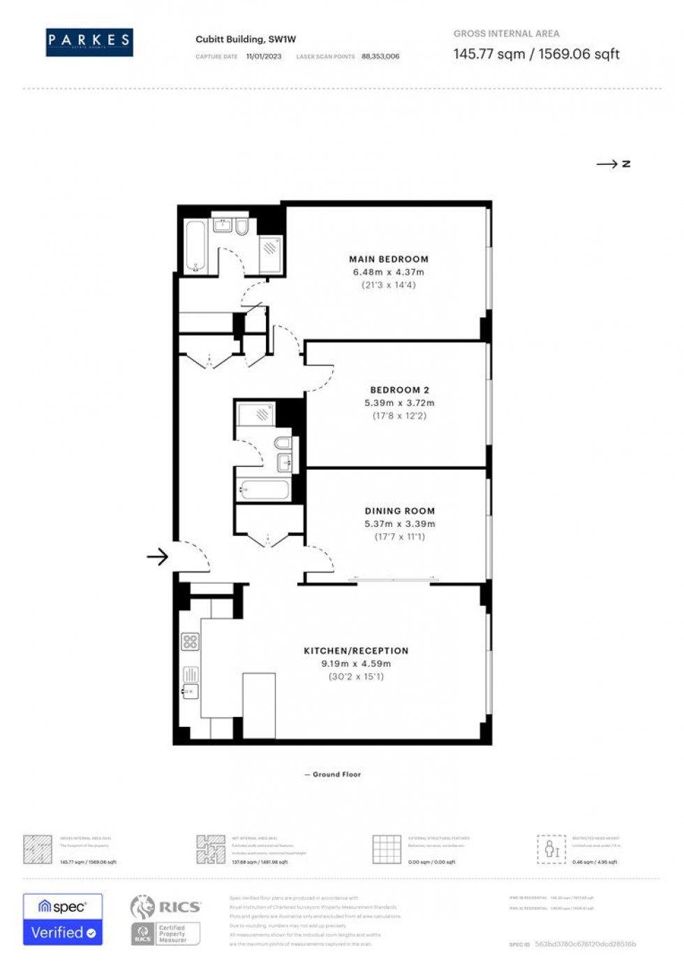 Floorplan for Gatliff Road, London