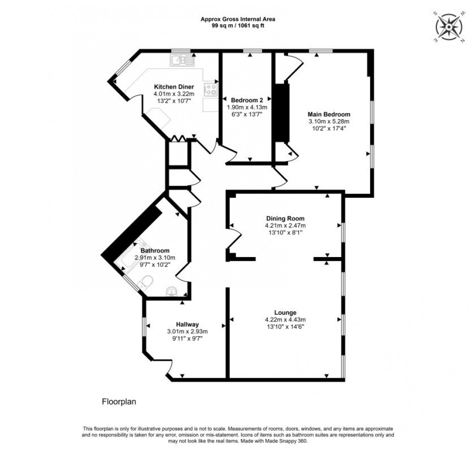 Floorplan for Brampton Grove, London