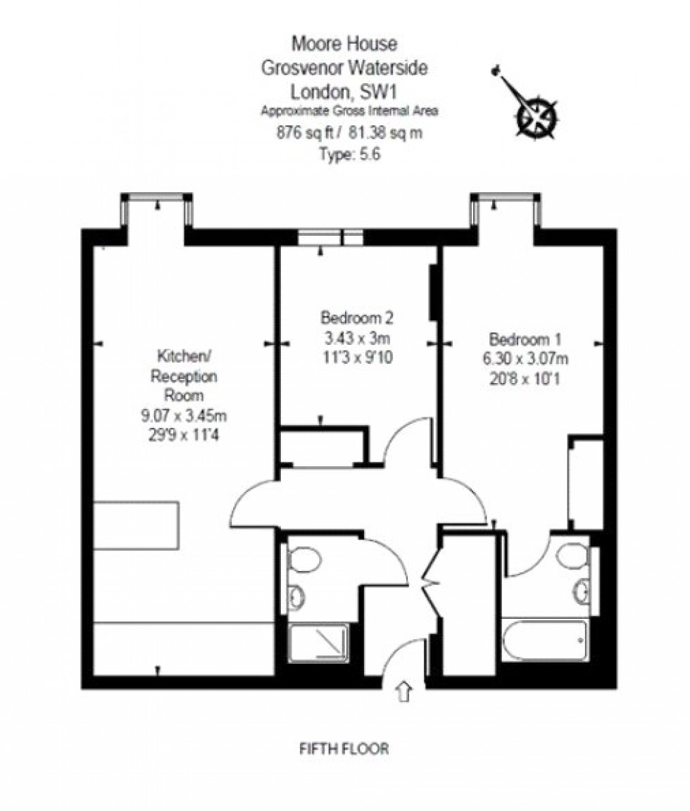Floorplan for Gatliff Road, London