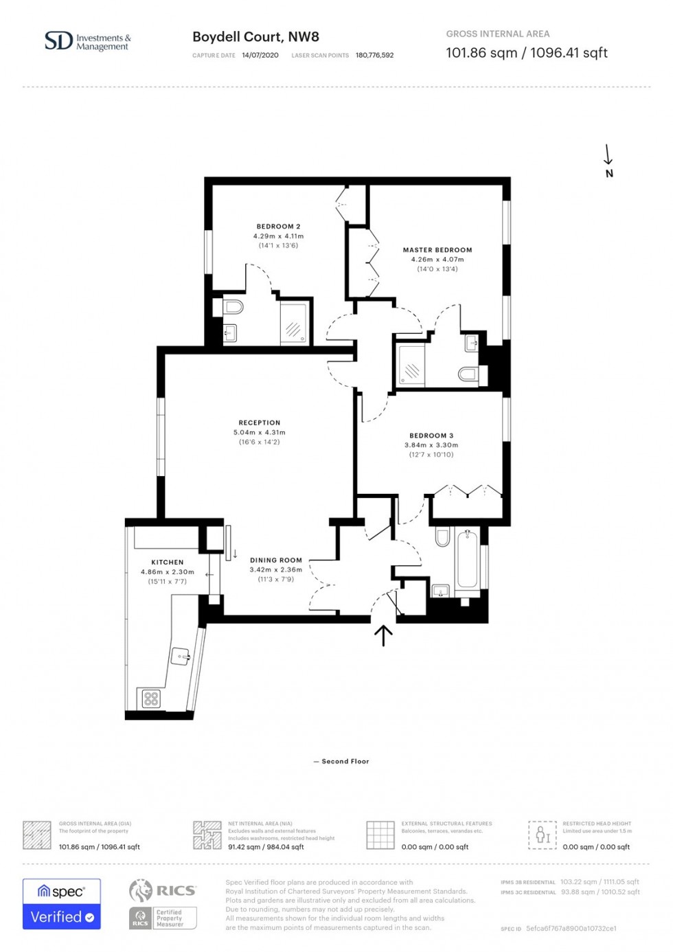 Floorplan for St. Johns Wood Park, London